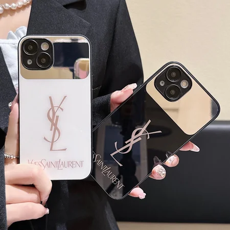 サンローランiphone16ケース ガラス 背面