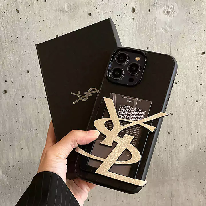  YSL iphone15 ケース ブラックピンク