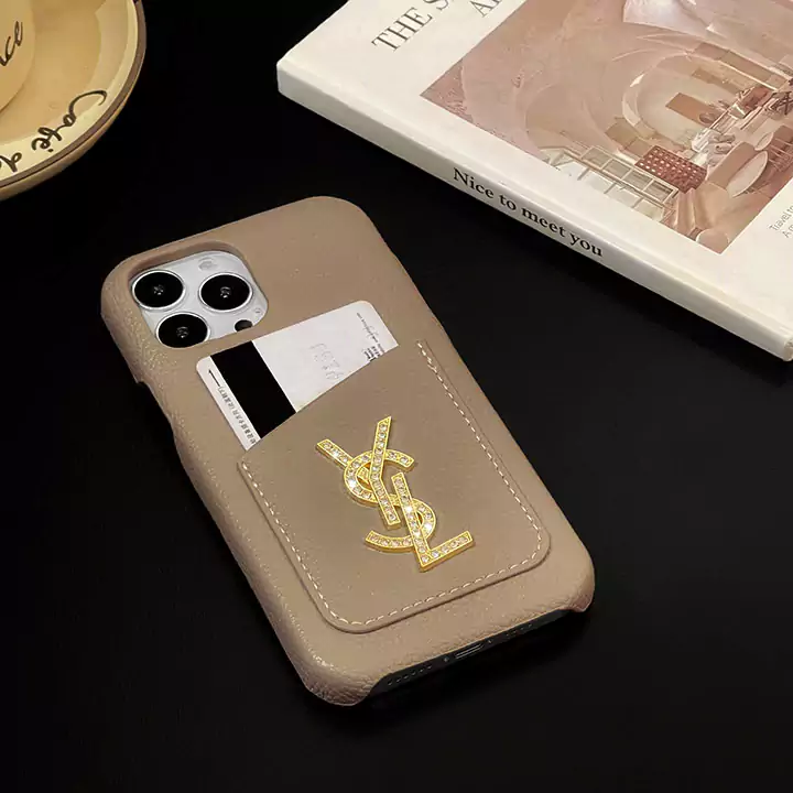 メタルロゴ付き  YSL  iphone15 pro max ケース