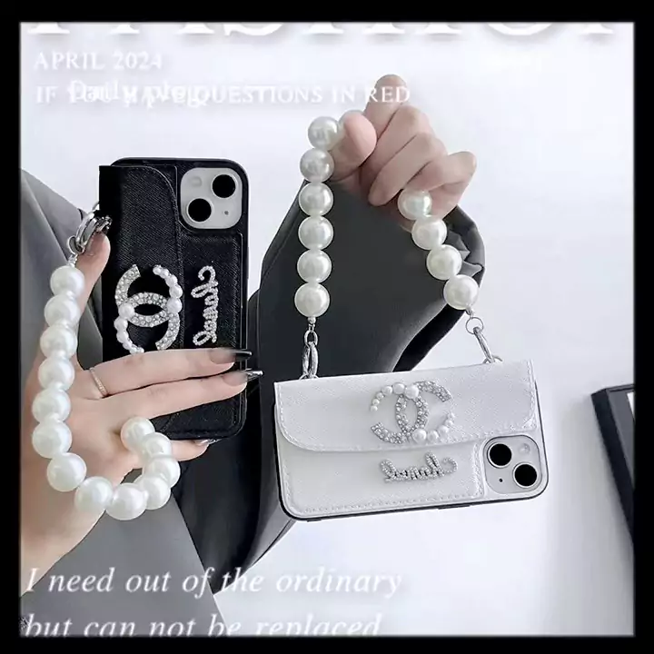 キラキラ chanel iphone16 保護カバー 白 黒