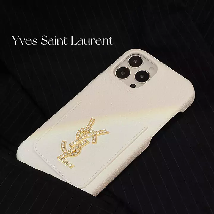 メタルロゴ付き  YSL  iphone15 pro max ケース