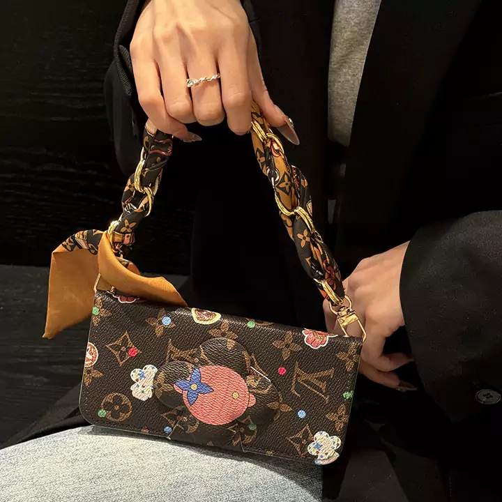 lv iphone16 proケース 手帳型 ショルダー