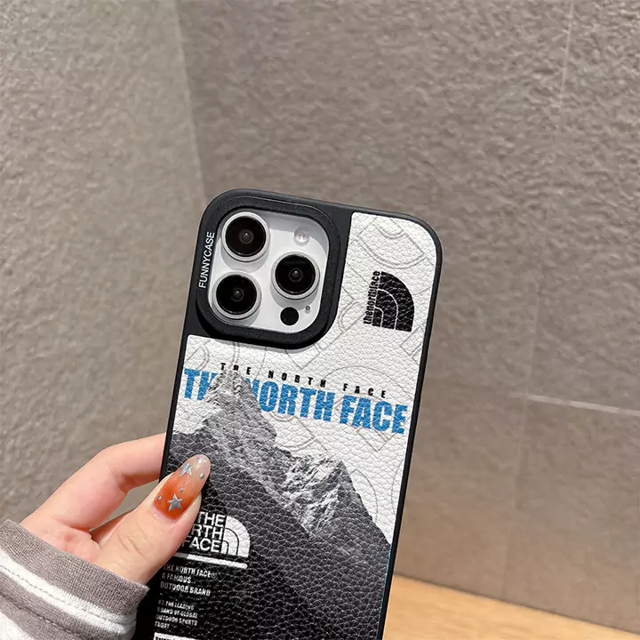 ノース フェイス iphone16 ケース PUレザー