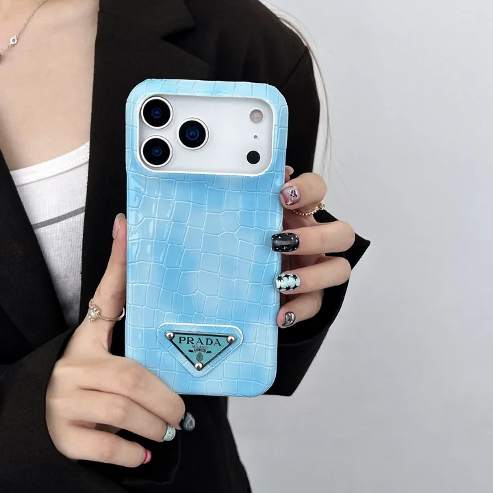 Prada iphone17proケース 亮面 レザー