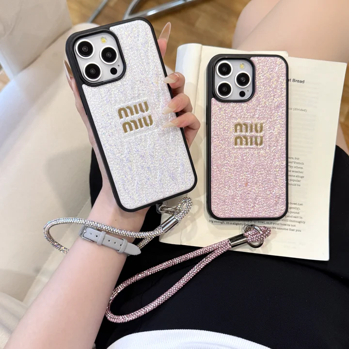 ミュウミュウ アイフォン17スマホケース ストラップ付き