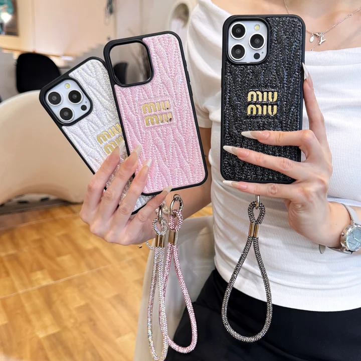 ミュウミュウ アイフォン17スマホケース ストラップ付き